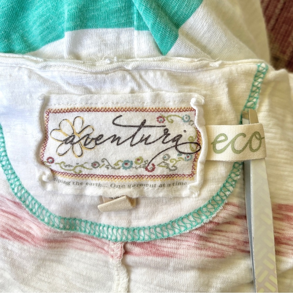 Aventura eco organic cotton modal white red green brown colorblock tank top - Picture 9 of 13